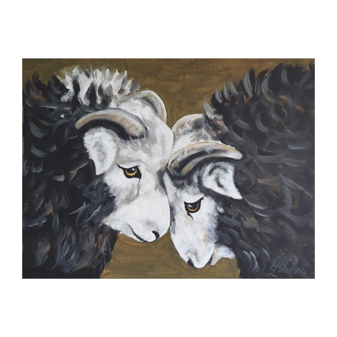 Sheep Original Oil Painting Farmhouse Lamb Art Original Animal Artwork ...