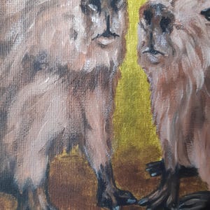 Capybara Painting: Original Oil Art, Cavy Lover Gift (9x12) imagem 7
