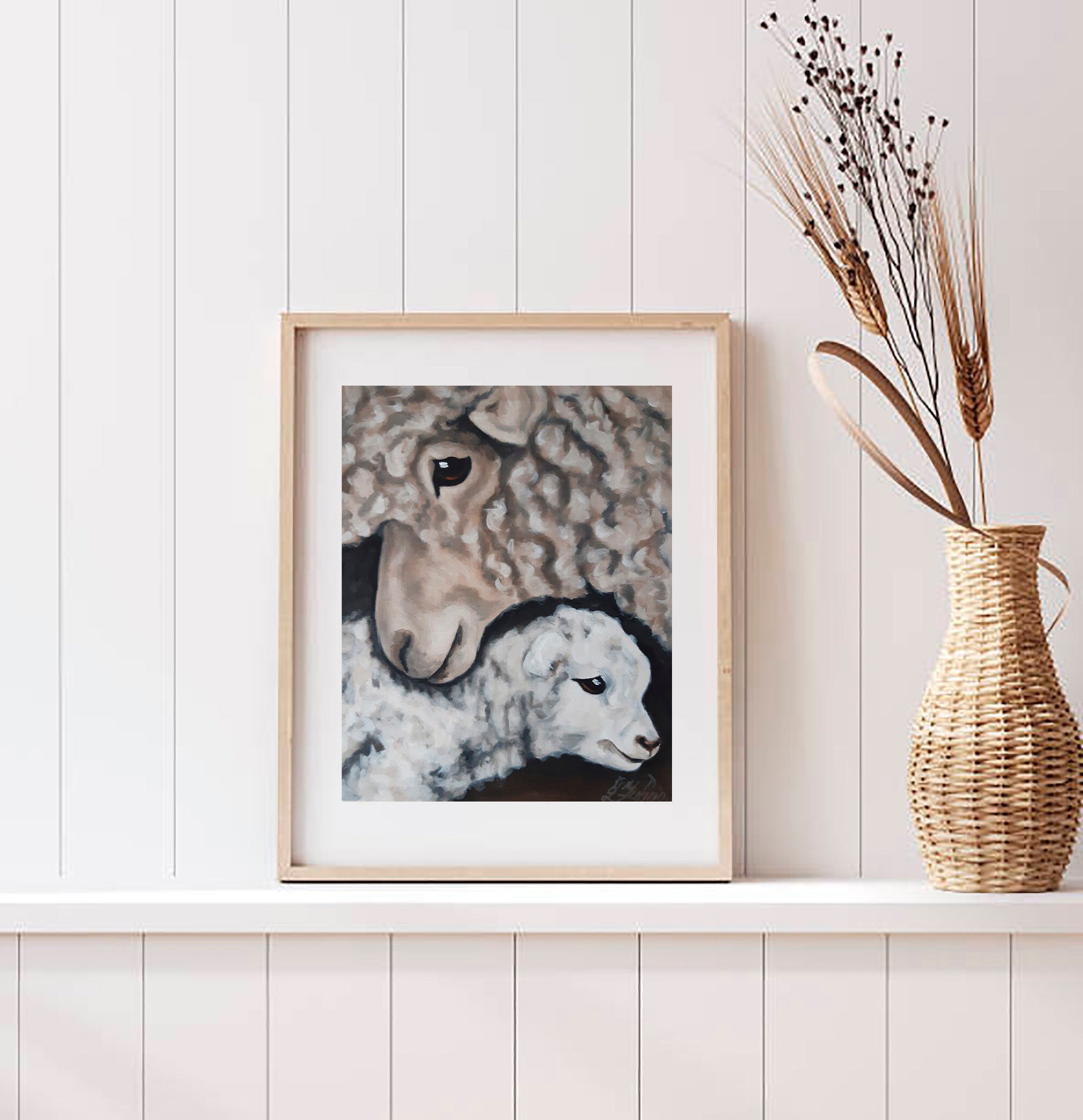 Sheep Painting: Farmhouse Lamb Oil Painting, Original Art (12x9) - Etsy