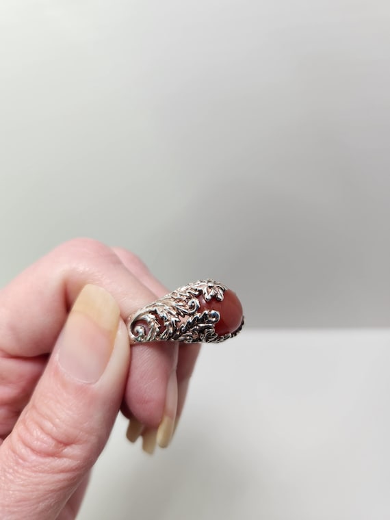 Vintage 925 Thai Sterling Silver Statement Ring w… - image 3