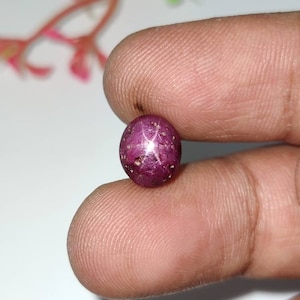 Natural Red Star Ruby  Cabochon, Untreated Star Ruby Gemstone, Loose Star Ruby Stone, 9.7×8.3×5.5 Mm, 4.80 Carats