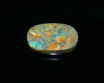 Natürlicher Boulder Opal Cabochon, Australischer Opal Edelstein, Lightning Ridge Opal, 14.7x9.2x3.2 mm, 3.30 ts