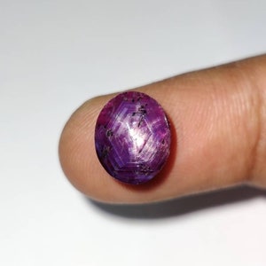 Natural Trapich Sapphire Cabochon, Star Purple  Sapphire Gemstone, Untreated Star Purple  Sapphire Loose Cab, 11.20×9.30×7.7 Mm, 10 Carats