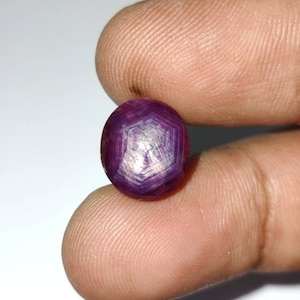 Natural Trapich Sapphire Cabochon, Star Purple  Sapphire Gemstone, Untreated Star Purple  Sapphire Loose Cab, 12×11.10×7.40 Mm,  11 Carats