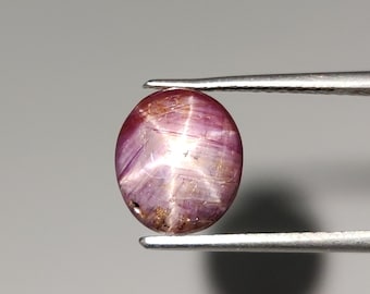 Cabochon rubis étoilé rouge naturel, pierre précieuse rubis étoilé, pierre non traitée rubis étoilé, 10 x 8,5 x 5 mm, 4,85 carats