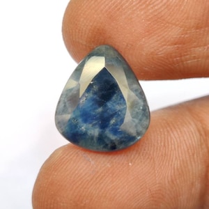 Natural Australian Blue Sapphire Gemstone, Faceted Blue Sapphire Gemstone, Parti Sapphire Loose  Gemstone, 19.5×12.5×5 Mm, 9.60 Carats