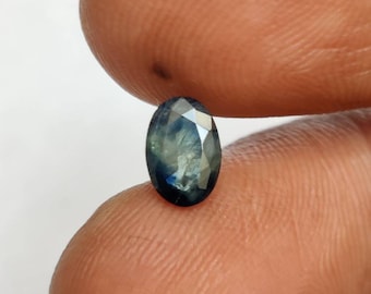 Natural Bi Color Sapphire Gemstone, Australian Blue Sapphire Gemstone, Faceted Parti Sapphire Gemstone, 7.30×5×2.50 Mm, . 85 Carats