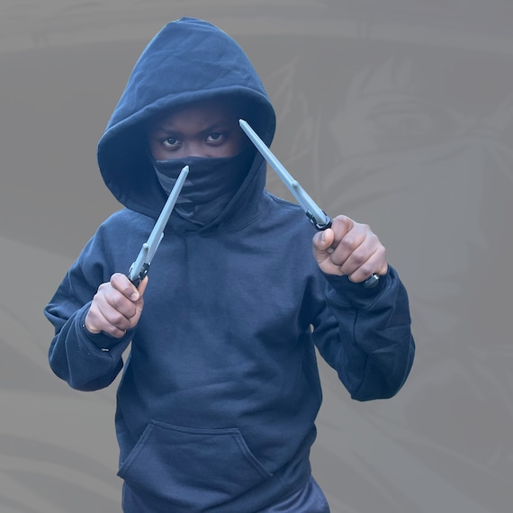 Ninja Kid Hoodie With Mask, Kids Black Sweatshirt With Ninja Mask, Kid  Costume Mask -  Canada