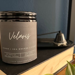 Velaris Soy Candle: ACOTAR Inspired, Lemon, Sea Breeze & Lilac
