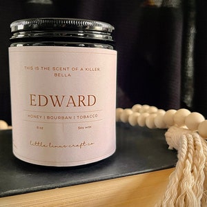 Edward Candle | Twilight Inspired | Book Candle | Soy Candle | Book Lover