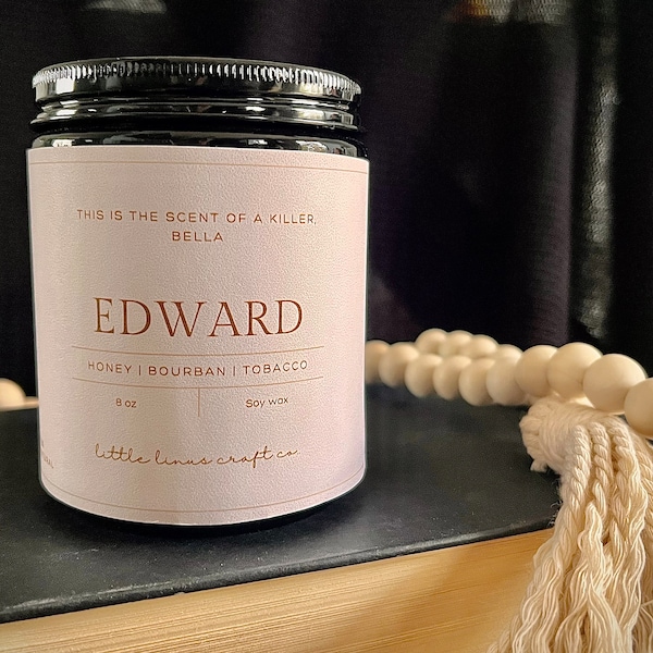Edward Candle | Twilight Inspired | Book Candle | Soy Candle | Book Lover