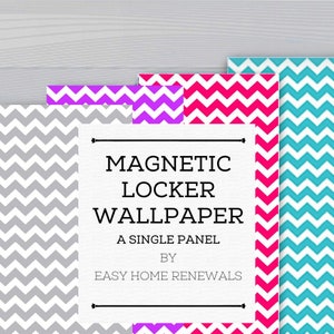 Magnetic Locker Wallpaper | SINGLE panel | 12&quot; by 36&quot; each | Chevron and Marble Patterns