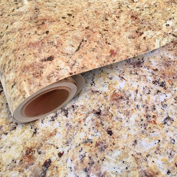 Instant Granite Venetian Gold, 36 inches wide | Peel and Stick Countertop Cover | Instantly Update your Kitchen