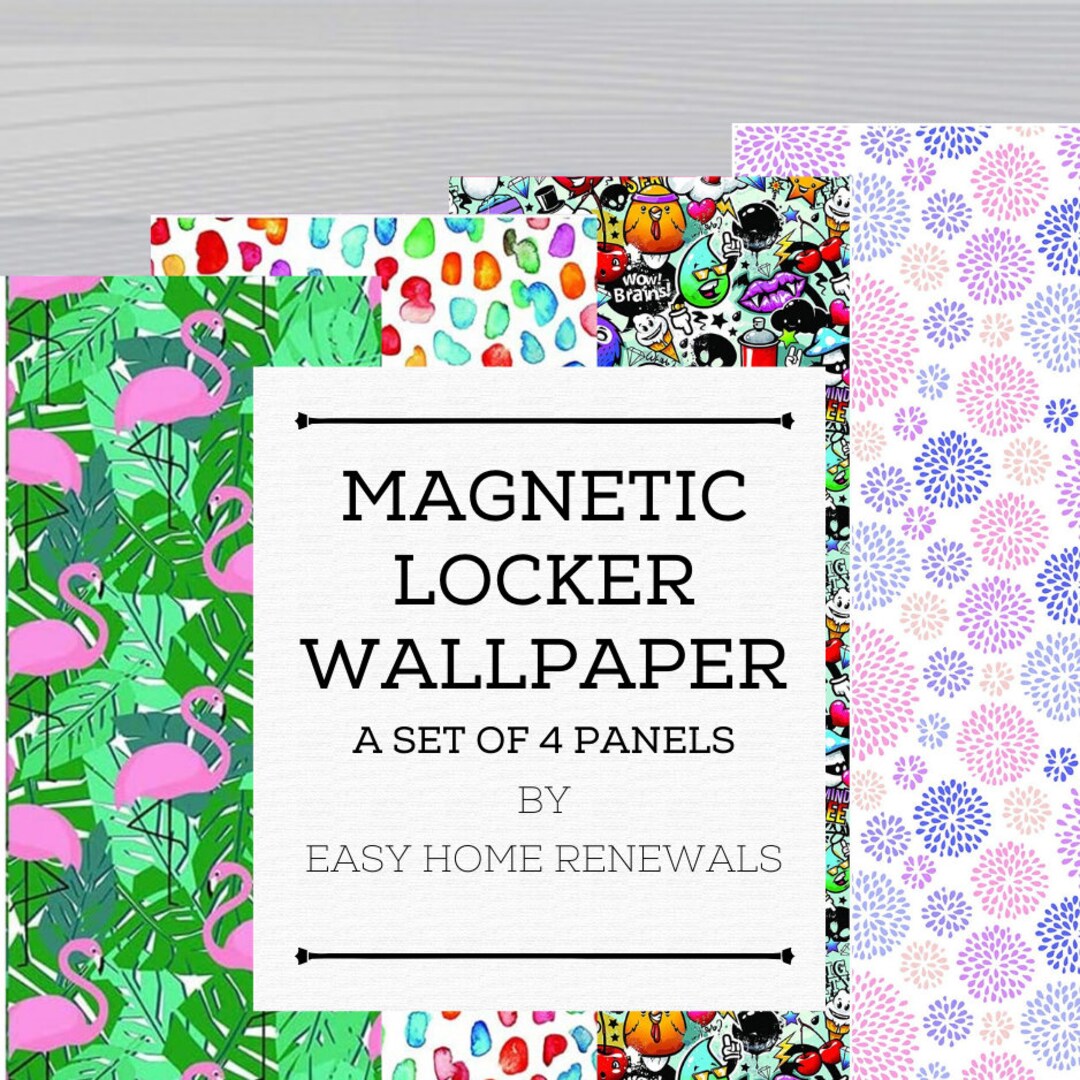  APPLIANCE ART Deluxe School Locker Magnetic Wallpaper, Decorative, Magnetic Vinyl for Instant Update, Trimmable, Easy Install,  Remove & Reuse, Set of 4 Sheets
