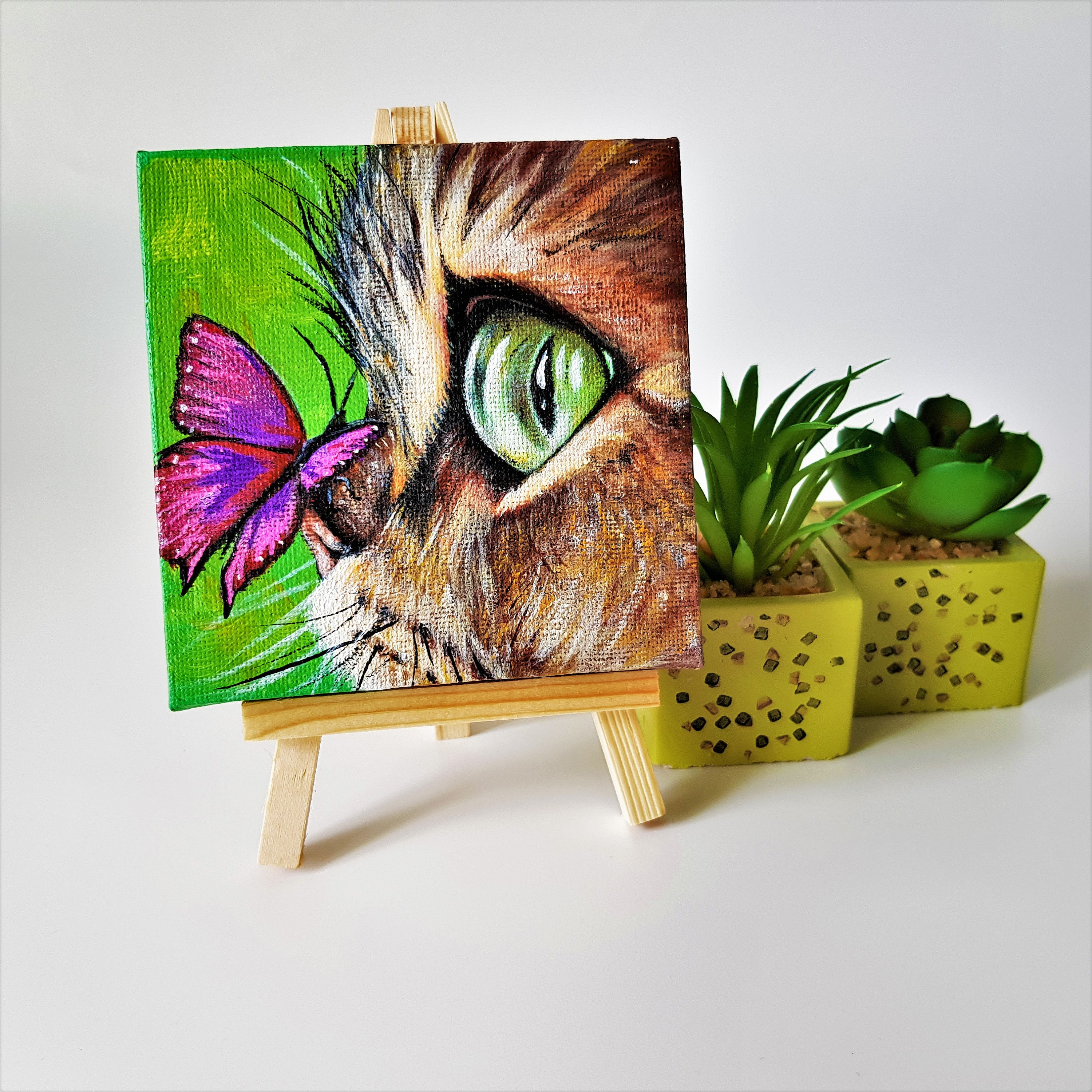 Kit Peinture Mini Toile TOPBELIEF - 10 Chevalets Avec Peinture Acrylique Inclus