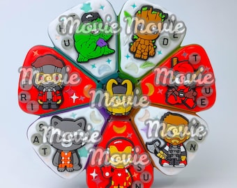 Super Hero Anime Pill Organizer 7 days, Glow-in-Dark