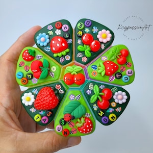 XL 7-daagse pillendoos 'Aardbeien en kersen', 8 vakken, pillendoosje voor medicijnen, vitaminesupplementen