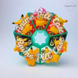 Handdekorierter Anime-Pillenorganizer, 7-Tage-Wochen-Reisepillenbox