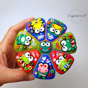 Organiseur de pilules XL pour 7 jours « Donut Pond Frog », boîte à pilules am/m, boîte à pilules à 8 compartiments, distributeur de suppléments vitaminiques pour médicaments, boîte à pilules jour/nuit