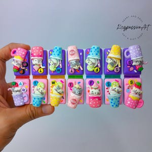 Am Pm Pill Box Detachable &#39;Cappuccino Cats&#39; Pill Organizer, Medicine Vitamin Supplement Dispenser, Day And Night Pill Box, Cute Pill Box