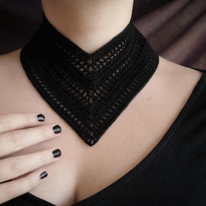 Patroon gehaakte kanten kraag, gotische Victoriaanse choker (pdf-patroon)