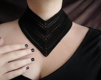 Crochet Lace Collar Pattern, Gothic Victorian Choker (PDF Pattern)