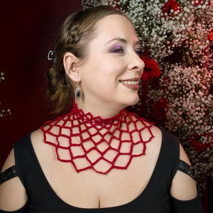 Crochet High Neck Collar Pattern, Goth Victorian Floral Necklace (PDF Pattern)