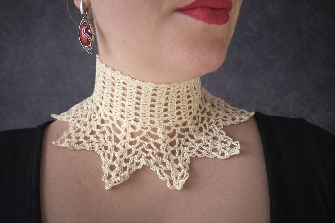 Gothic Crochet Lace Choker Pattern PDF, Elegant Victorian Neck Collar ...