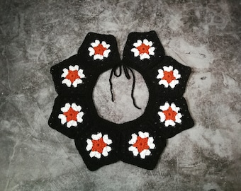 Granny Square Collar Crochet Pattern, Gothic Vintage Style (PDF Pattern)