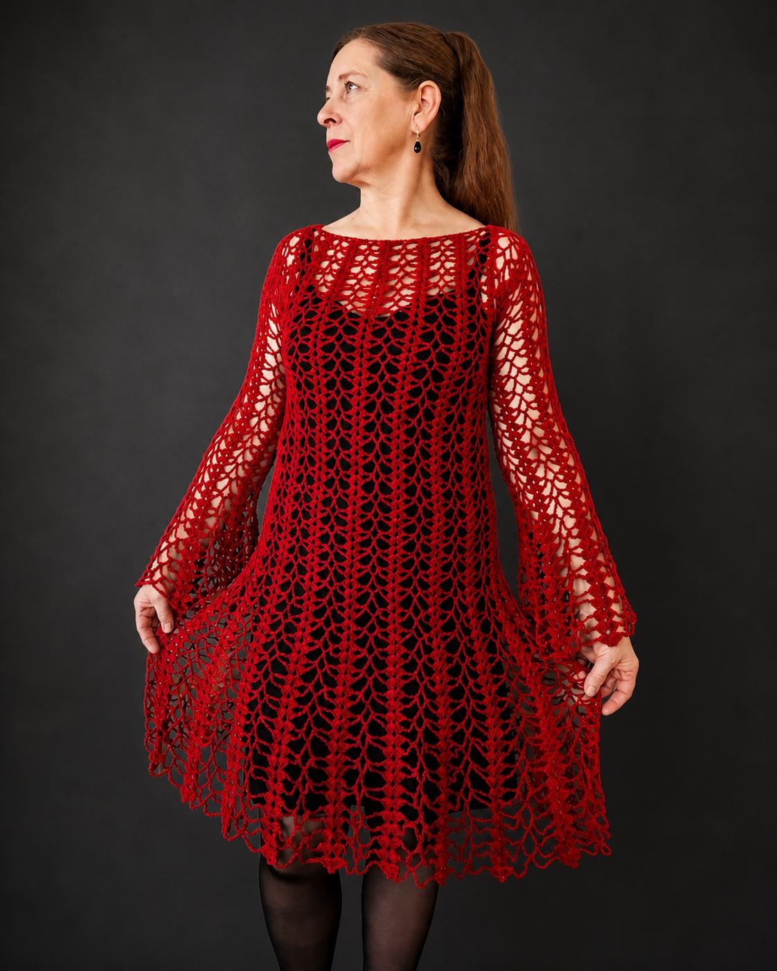 Crochet Dress Bell Sleeve - Etsy