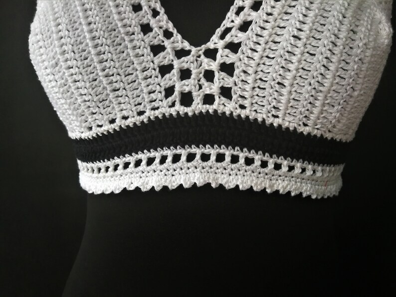 Gothic Crochet Crop Top PATTERN, Fairycore Bralette (PDF Pattern) image 6