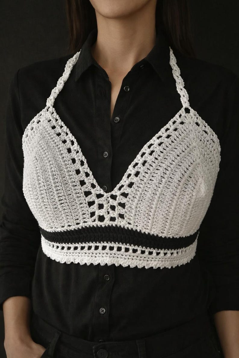 Gothic Crochet Crop Top PATTERN, Fairycore Bralette (PDF Pattern) image 2