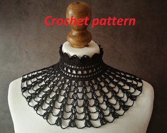 Crochet Pattern, Goth High Neck Collar, Victorian Cosplay (PDF Pattern)