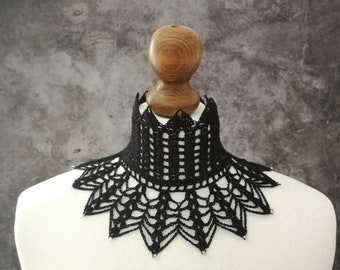 Crochet Goth Victorian Collar Pattern, High Neck Choker (PDF Pattern)