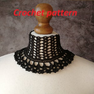 CROCHET PATTERN goth victorian high neck collar necklace, gothic accessory for cosplays, alt wear, edwardian outfit, festivals or Halloween