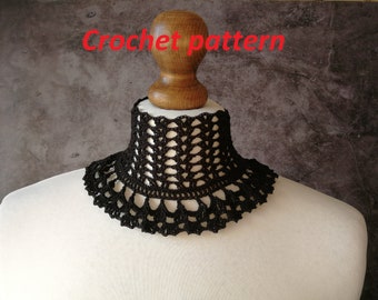 Gothic High Neck Collar Crochet Pattern, Victorian Cosplay (PDF Pattern)
