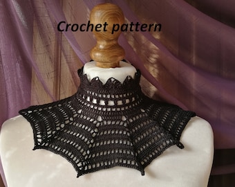 Crochet Bat Wing Collar Pattern, Goth Victorian Choker (PDF Pattern)