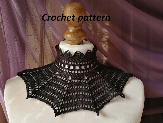 CROCHET PATTERN Goth Victorian Bat Wing High Neck Collar Necklace Gothic Choker for Cosplays Alt Wear Alternative Festivals or Halloween Etsy Canada