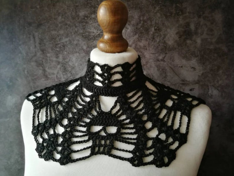 CROCHET PATTERN BUNDLE goth victorian high neck collar necklace, gothic accessory for cosplays, alt wear, edwardian outfit, festivals image 4