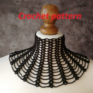 CROCHET PATTERN goth victorian high neck collar necklace, gothic accessory for cosplays, alt wear, edwardian outfit, festivals or Halloween