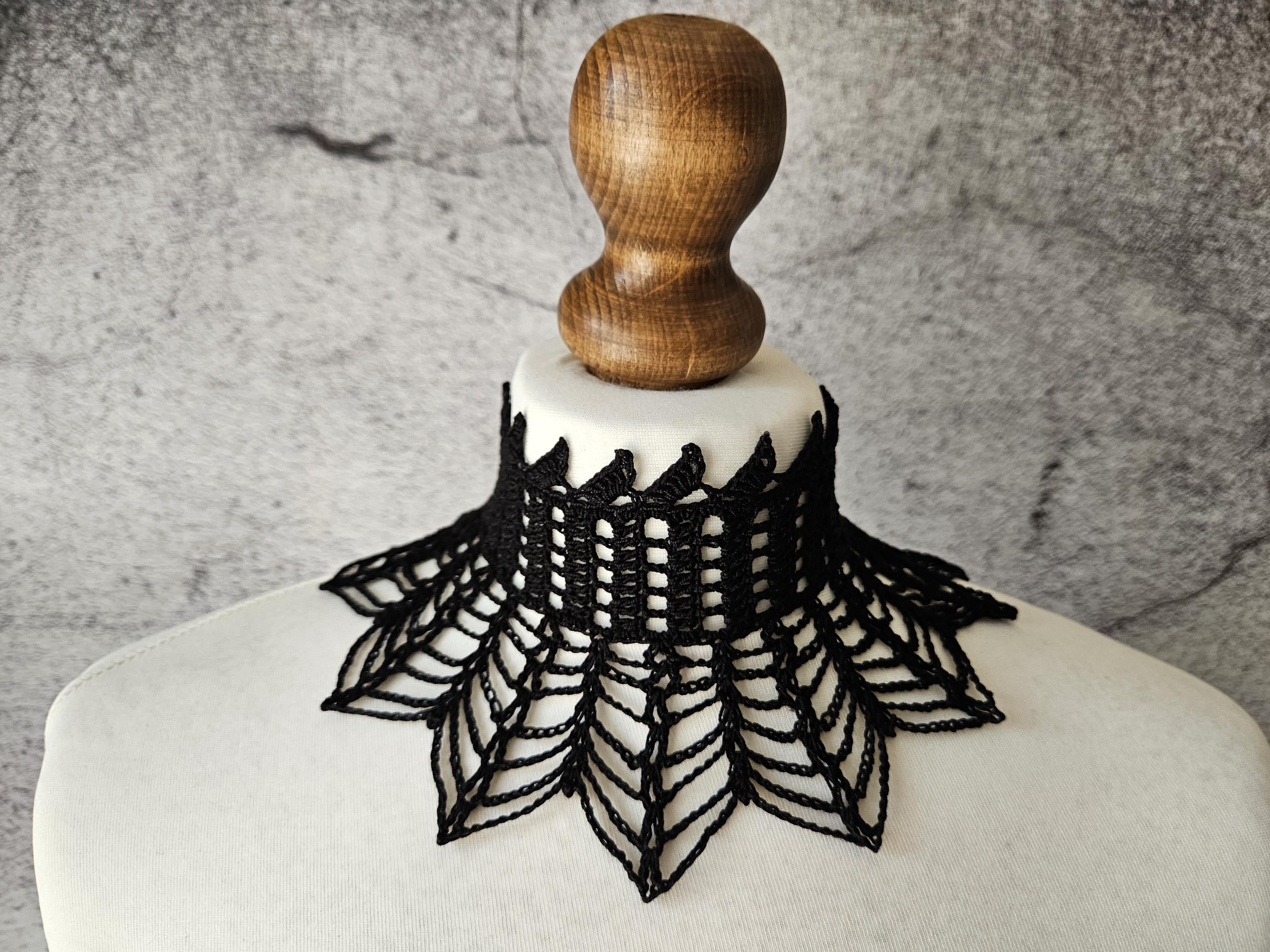 8 Spider Lace Crochet Patterns for Shawls, Tops, Home Decor, and Gothic Accessories 4 Gothic Crochet Collar