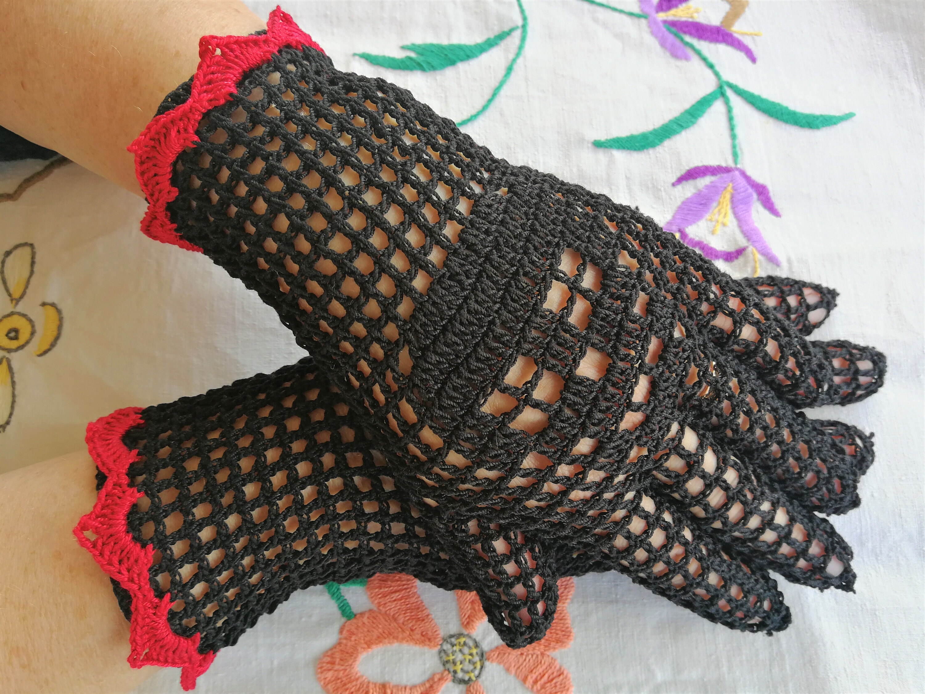 Gothic Crochet Summer Gloves Spooky Lace Tea Gloves for Etsy