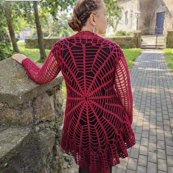 Crochet Spiderweb Duster Pattern, Gothic Festival Jacket (PDF Pattern)