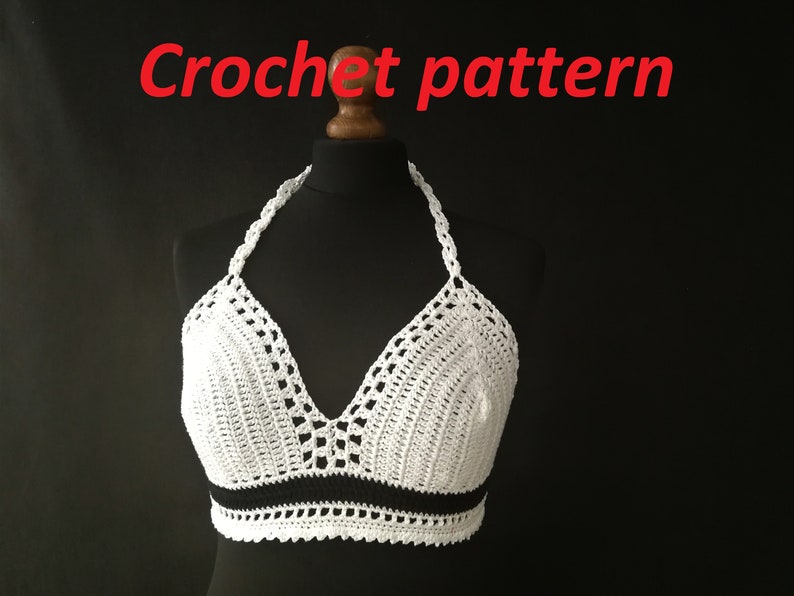 Gothic Crochet Crop Top PATTERN, Fairycore Bralette (PDF Pattern) image 3