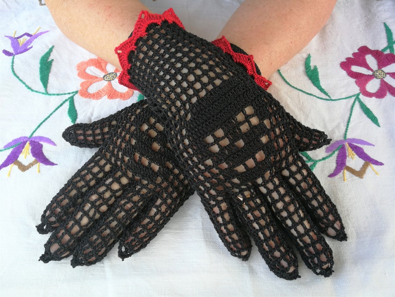 Gothic Crochet Summer Gloves Spooky Lace Tea Gloves for Etsy