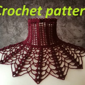 CROCHET PATTERN goth victorian high neck collar necklace, gothic accessory for cosplays, alt wear, edwardian outfit, festivals or Halloween