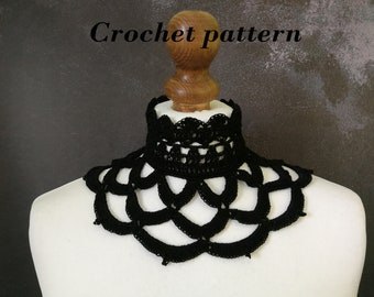 Crochet Goth Victorian High Neck Collar Pattern (PDF Pattern)