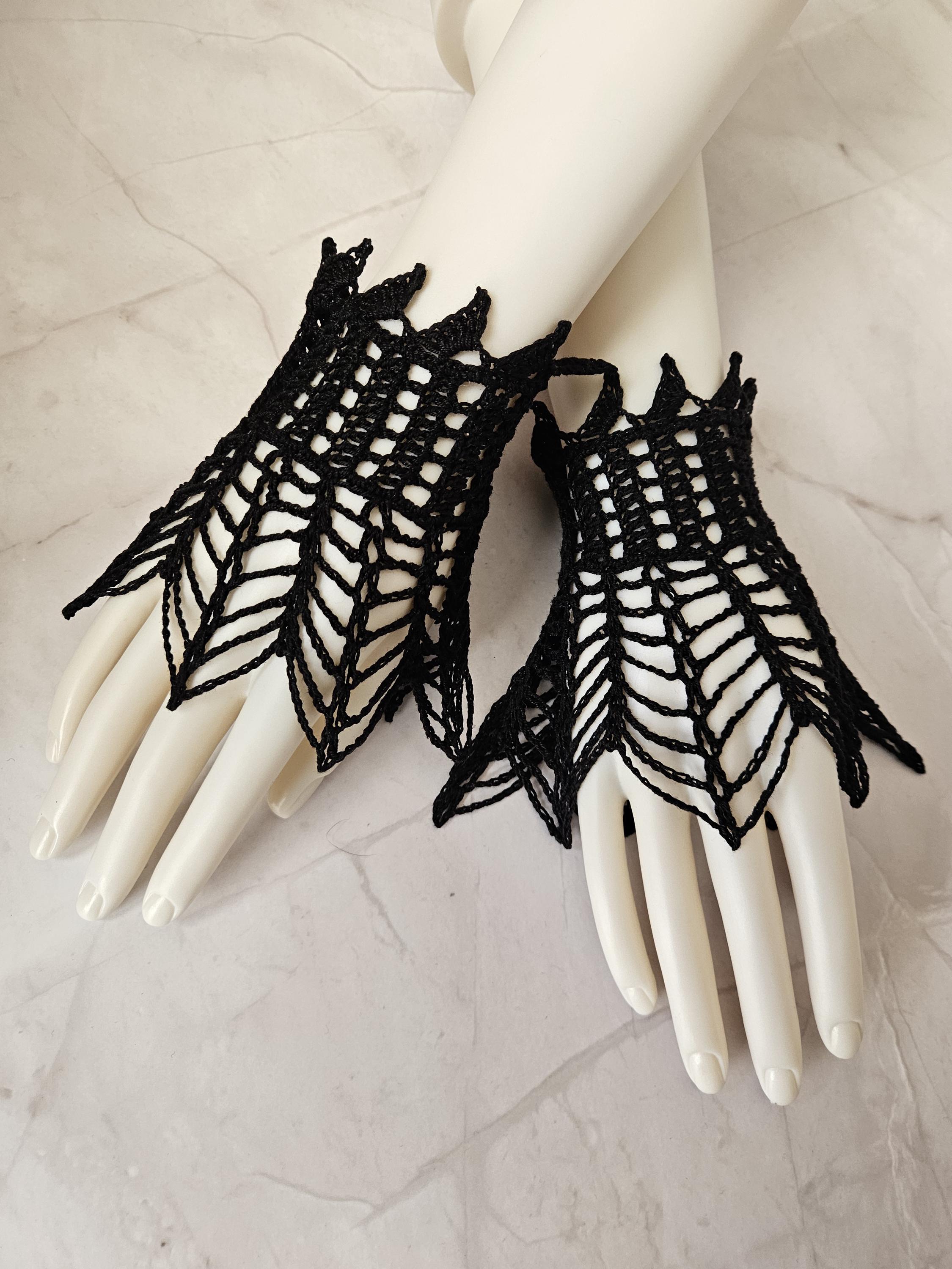 Gothic Spider Web Wrist Cuffs Crochet Pattern