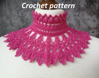 Crochet Goth Victorian Collar Pattern, High Neck Choker (PDF Pattern)