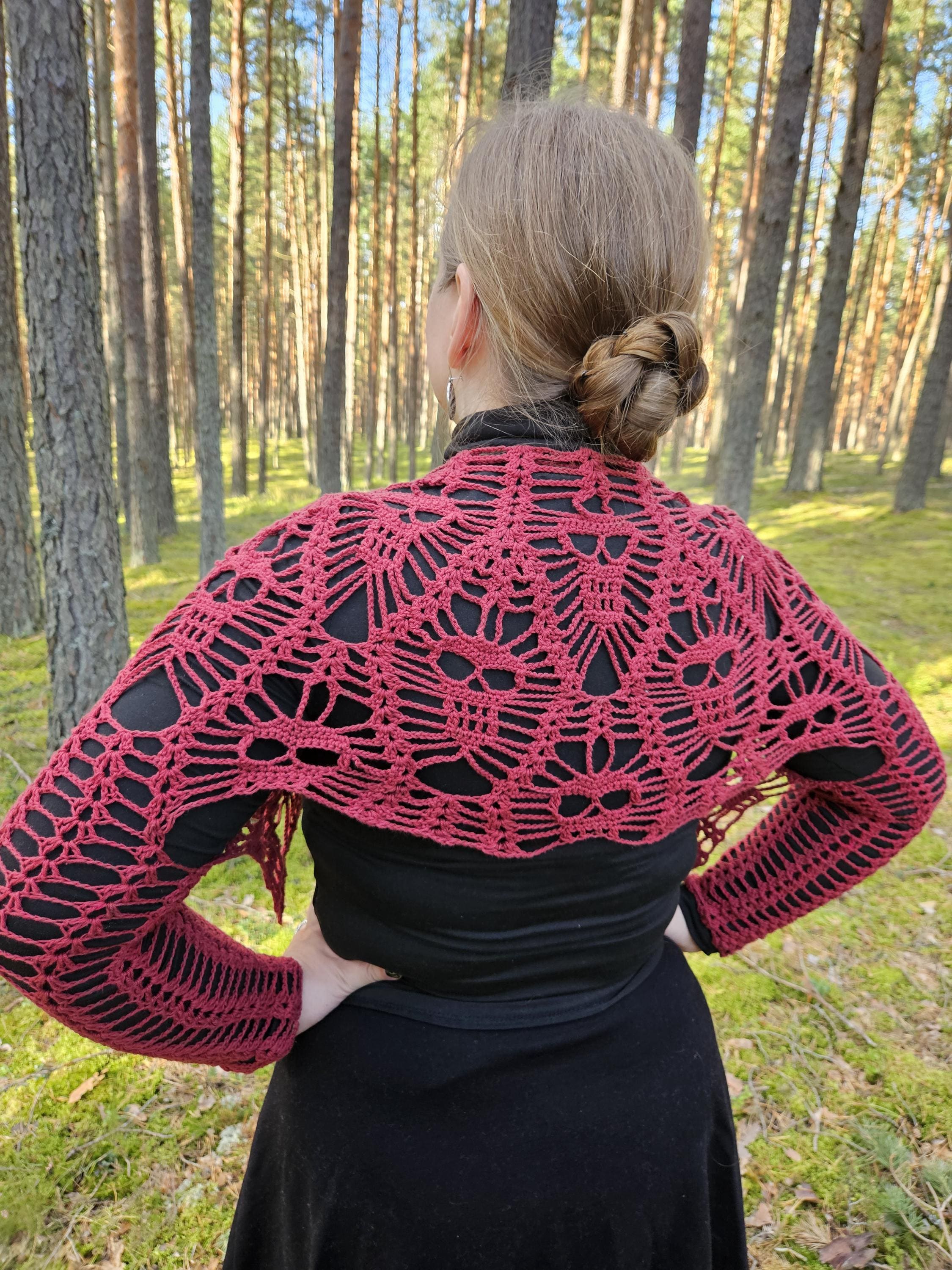 Gothic Skull Crochet Bolero Pattern, Long Sleeve, Alt Festival